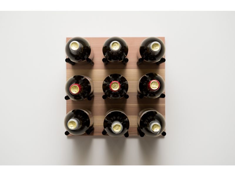 Grain & Rod metal and wood blended wine wall panels